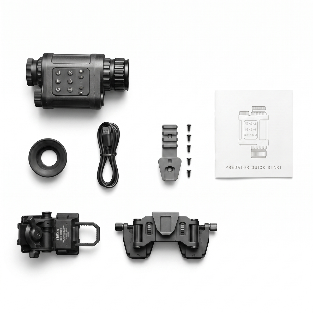[NEW] PREDATOR Multi-Role Thermal Imaging Monocular | Clip-On Ready, Helmet Mountable w/ Swappable Lenses & Rail Adapter Kit