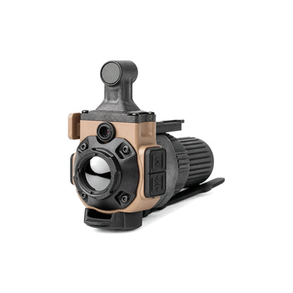 Night Operators ADV-COTI 640 clip-on thermal imager for PVS-14 and PVS-31, three quarter front view on white