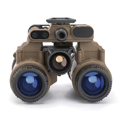 DFB-31 fusion binocular front view: both night vision objective lenses with the thermal lens centred between them
